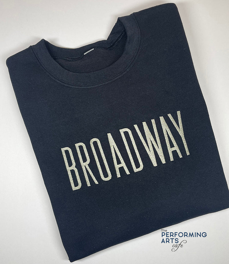 Hoodie Sweatshirt - BROADWAY - Black/Clyde - 2 Text Color Options